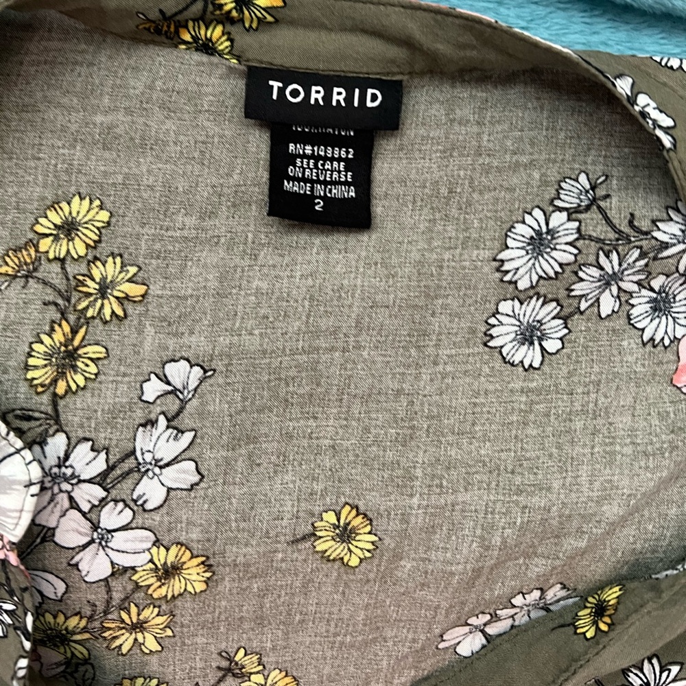 Olive floral blouse - Picture 10 of 10